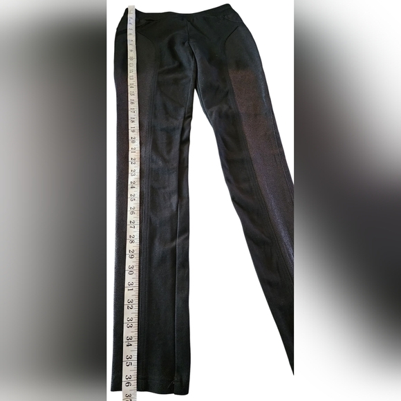 INC International Concepts Black Stretch Knit Pants Insets Women's 0 - Picture 7 of 9